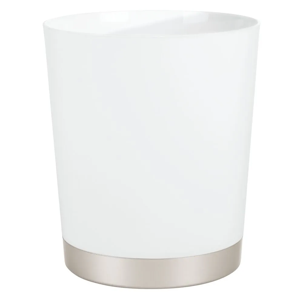 Sedona Waste Can Satin White/Nickel