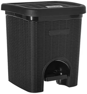 Signoraware 12 Liters Modern Lightweight Pedal Dustbin / Thrash Can Dustbins with Lid for Home Office / Non Garbage Smell / Unbreakable Single Mould / Heavy Duty Kitchen Bedroom Bathroom (12Ltr Black)