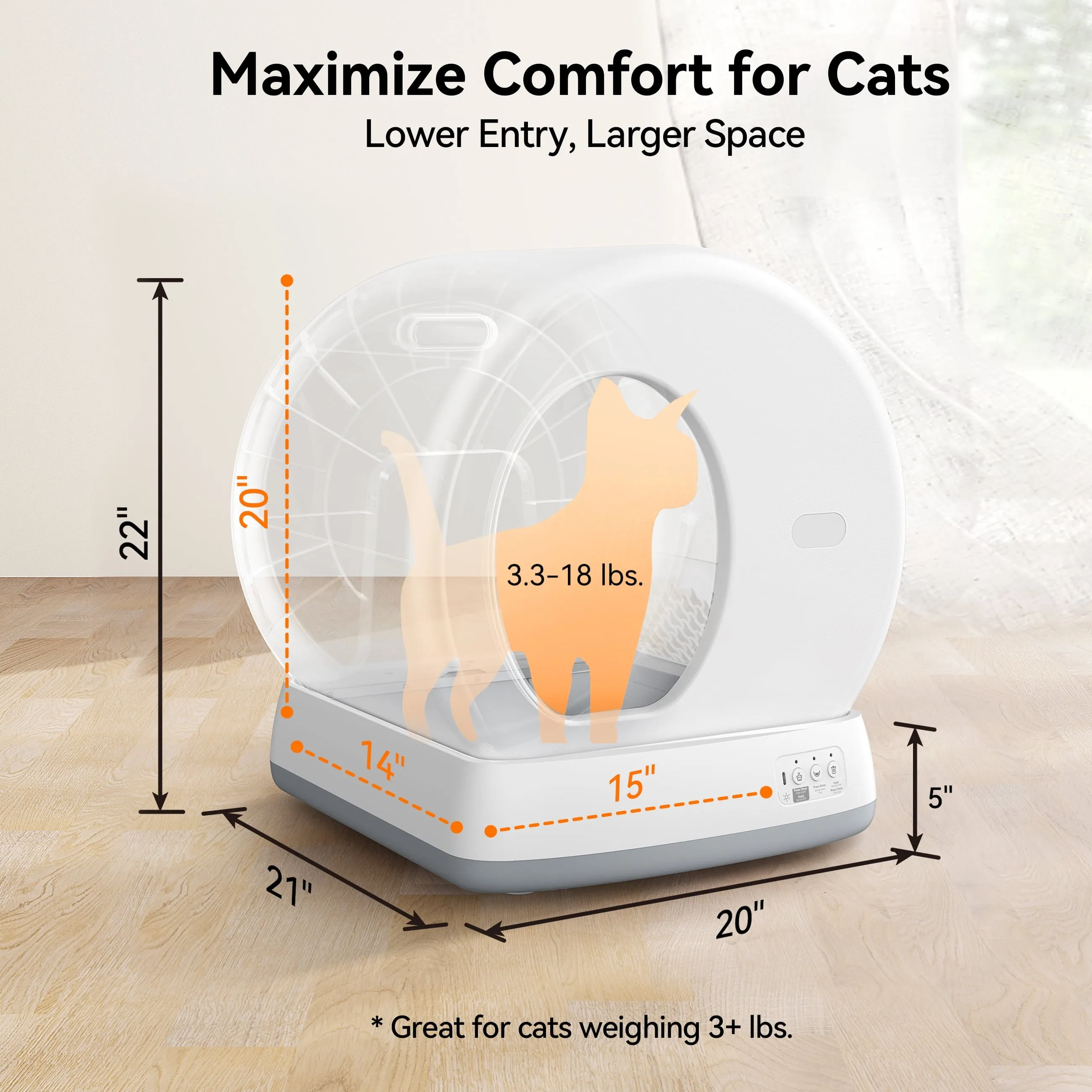 Smart Automatic Self-Cleaning Cat Litter Box, APP Control/Integrated Safety Protection, Yellow