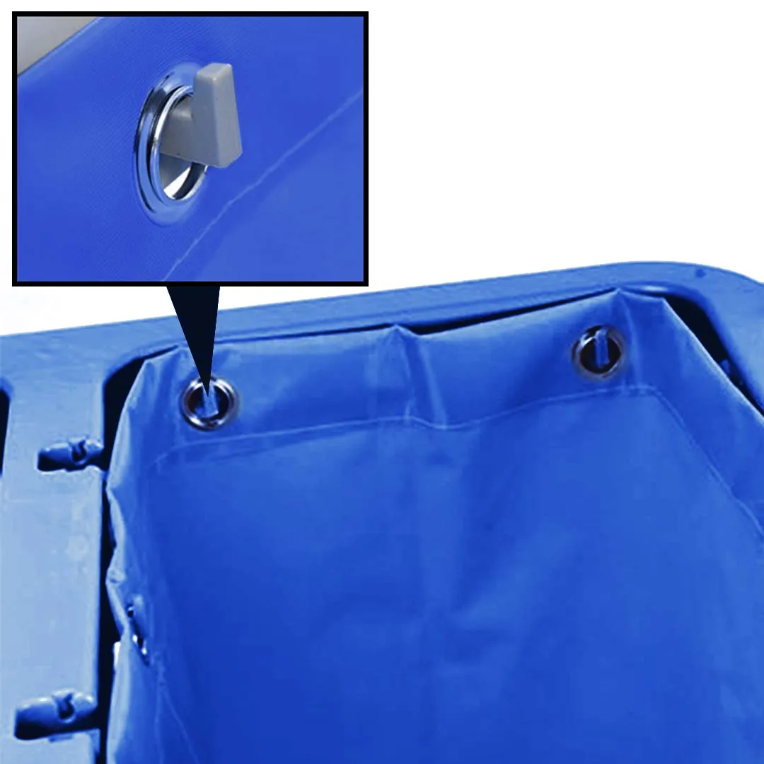 SOGA 3 Tier Multifunction Janitor Cleaning Waste Cart Trolley and Waterproof Bag Blue