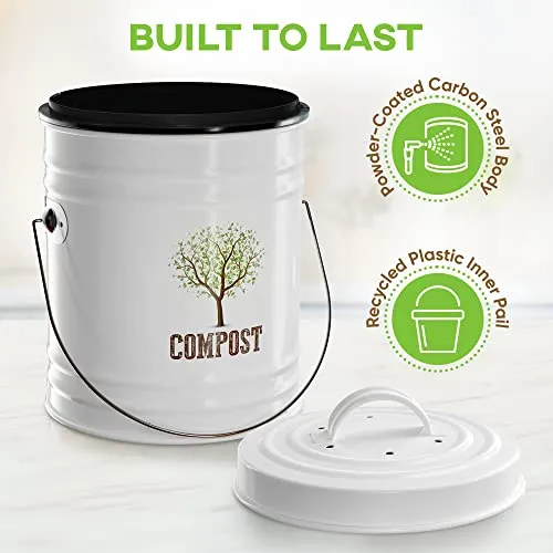 Third Rock Compost Bin Kitchen 1 Gallon Countertop Compost