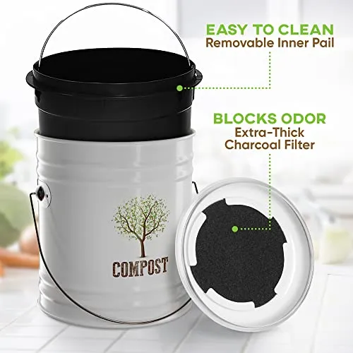 Third Rock Compost Bin Kitchen 1 Gallon Countertop Compost