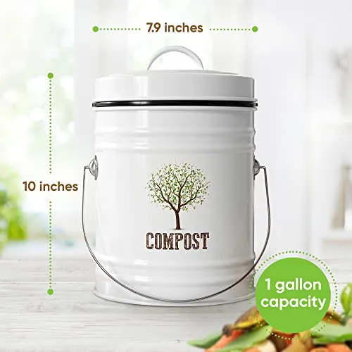 Third Rock Compost Bin Kitchen 1 Gallon Countertop Compost