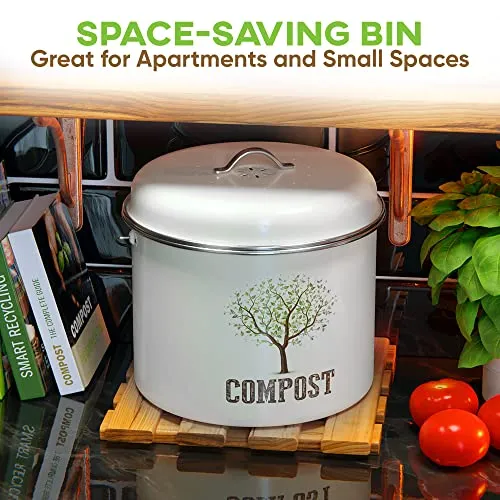 Third Rock Kitchen Compost Bin Countertop 1.0 Gallon Small Compost Bin