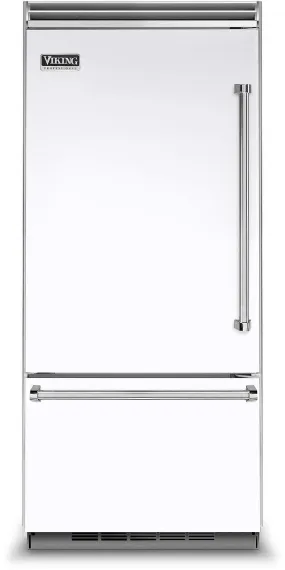 Viking 5 Series VCBB5363ELWH 36 Inch Built-In Bottom-Freezer Refrigerator with Air Purifier, 2 Deli Drawers, Spillproof Glass Shelves, 2 Humidity Zones, Aluminum Door Bins, 20.4 cu. ft. Capacity and Sabbath Mode: White, Left Hinge Door Swing