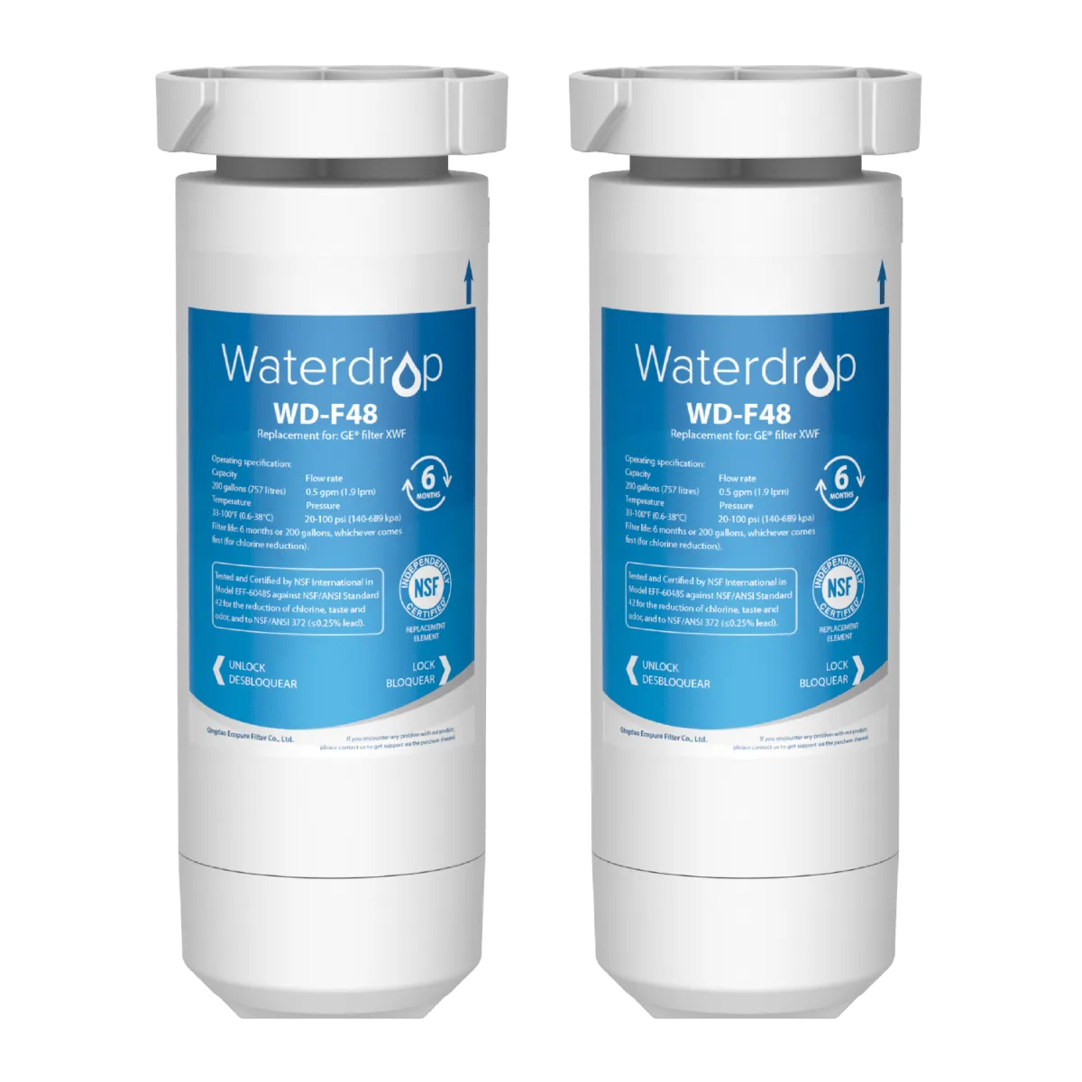 Waterdrop Replacement for GE XWF Refrigerator Water Filter