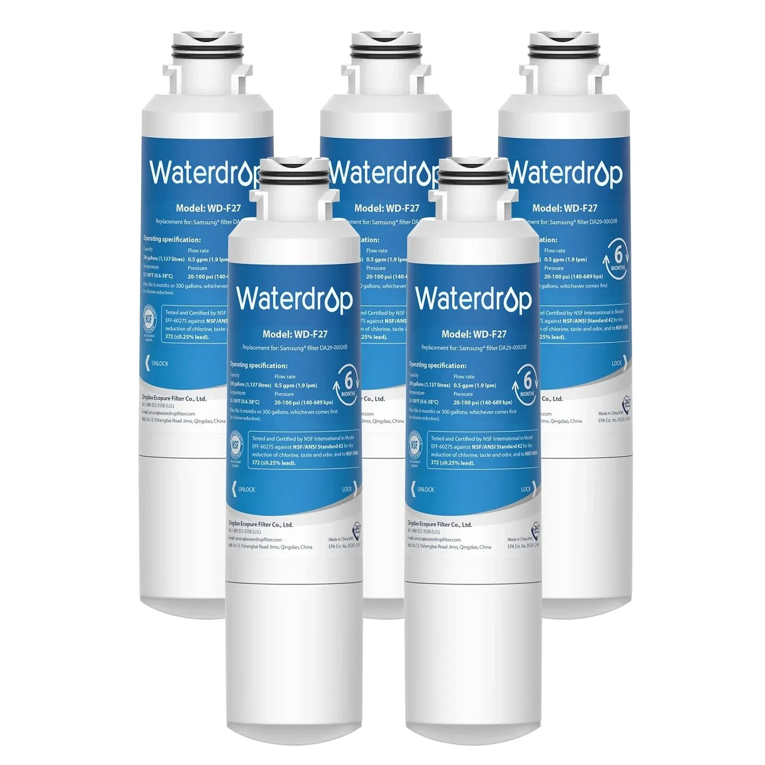 Waterdrop Replacement for Samsung DA29-00020B Refrigerator Filter