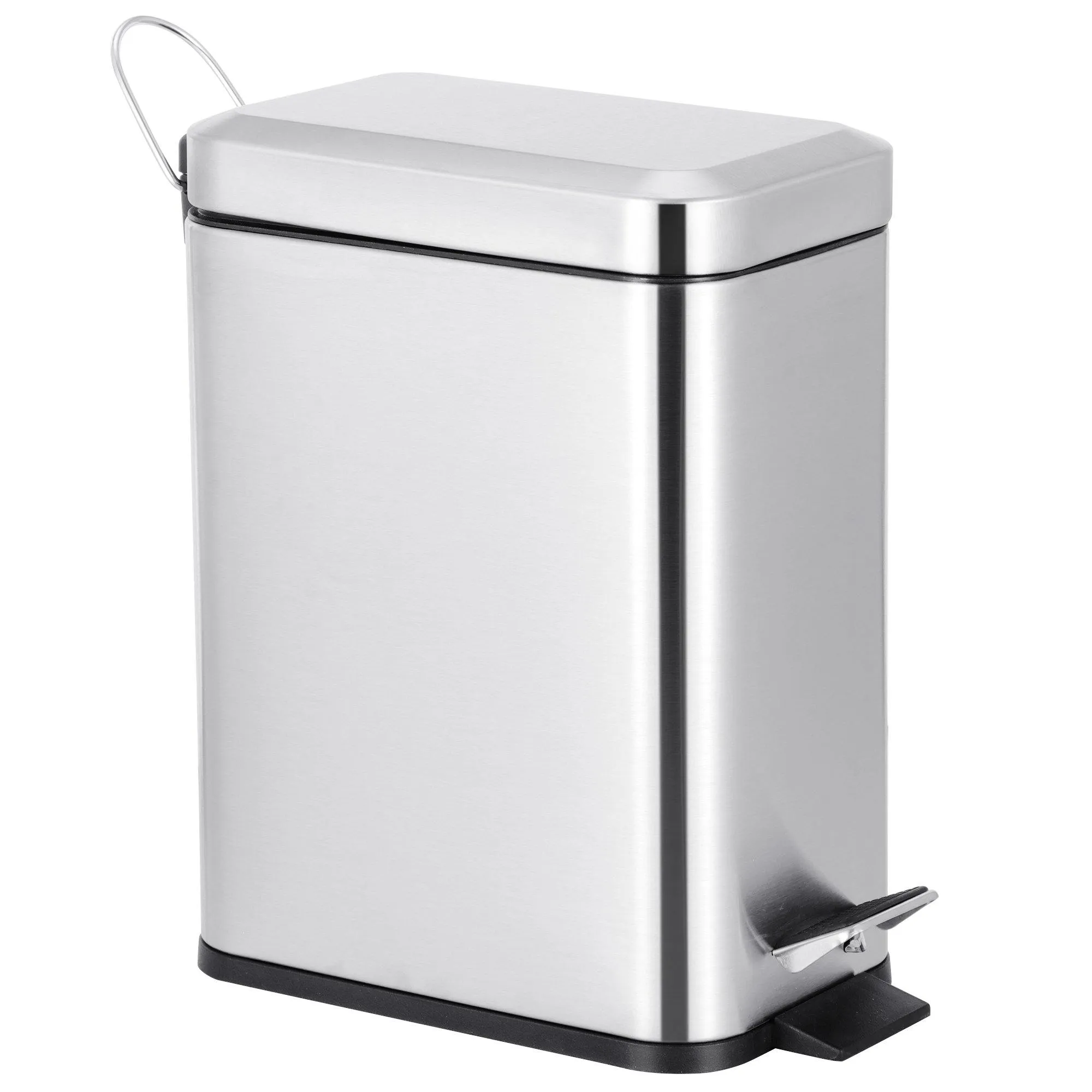 ZENY™ 1.3 Gallon Rectangular Small Trash Can with Removable Inner Wastebasket, Stainless Steel Step